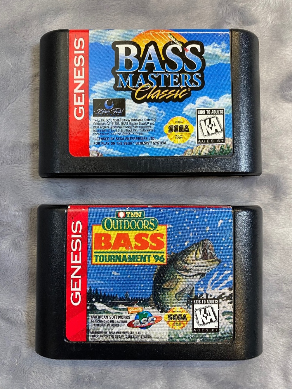 Bass Masters and Bass Tournament Sega Genesis Game Lot